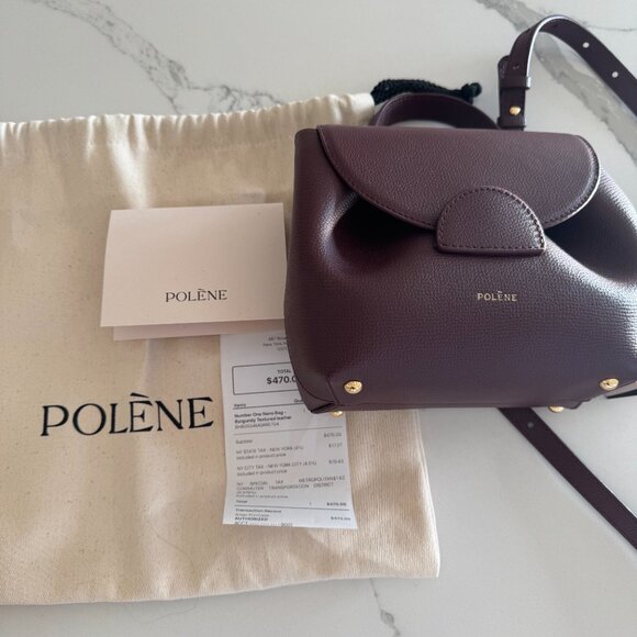 NWT LIMITED EDITION Polene Numero Un Nano Textured Burgundy - Picture 9 of 9